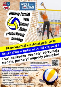 Zdjęcie główne dla wydarzenia: Otwarty Turniej Piłki Siatkowej Plażowej o Puchar Starosty Tureckiego