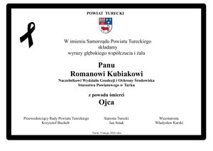 Zdjęcie główne dla wydarzenia: Kondolencje dla Naczelnika Romana Kubiaka